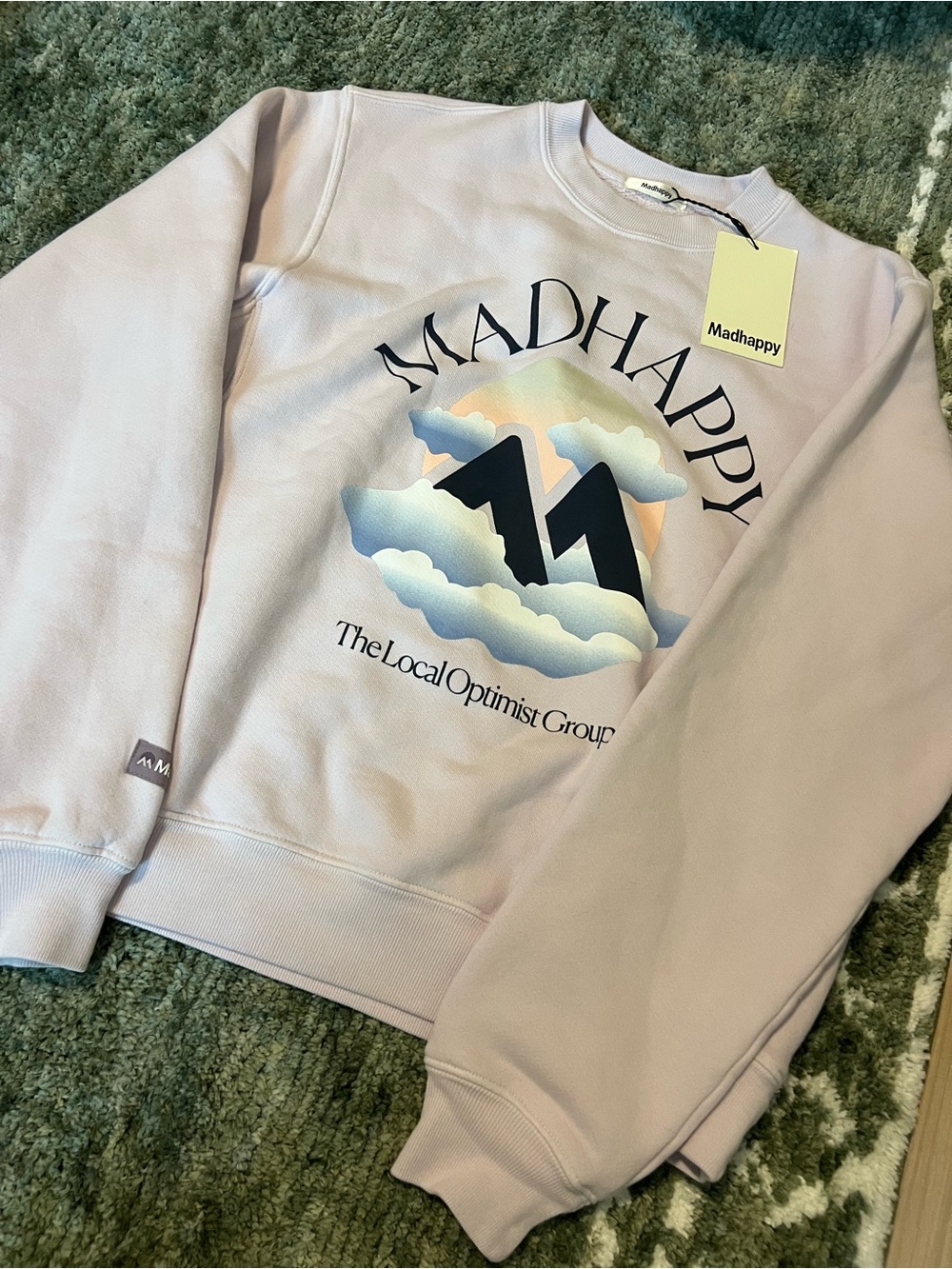 Women’s Madhappy Lilac Logo Crew Sweatshirt Size XS NWT